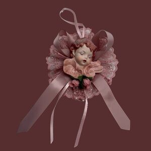 Vintage Victorian Inspired Sleeping Angel Cherub Wall Hanging Ornament